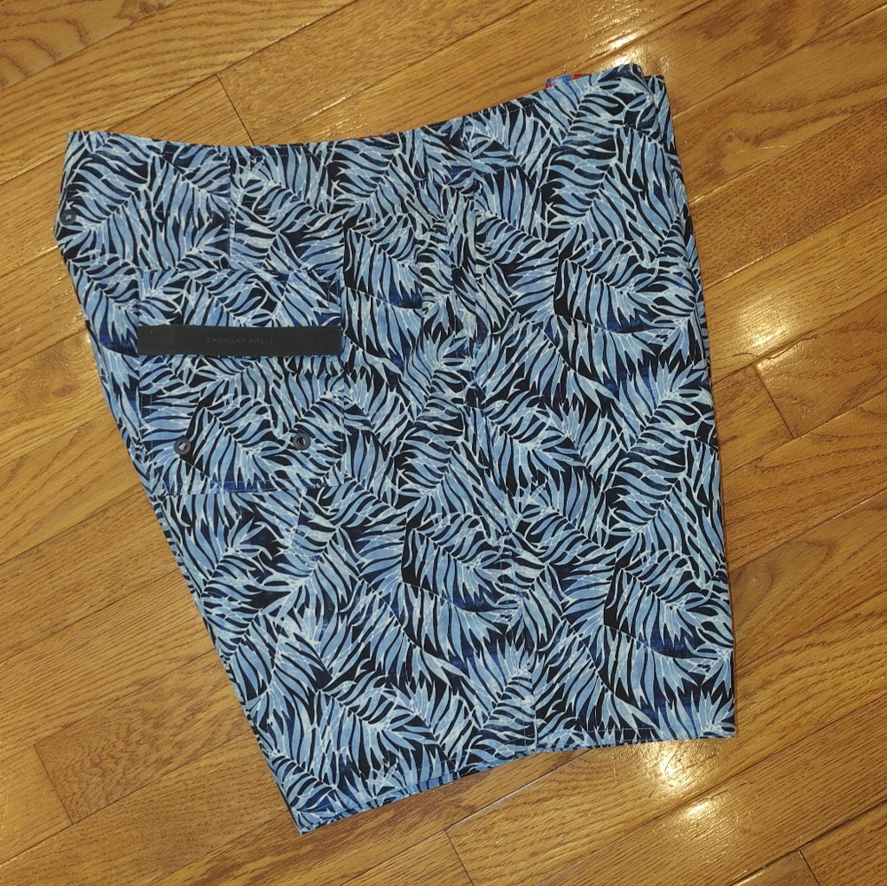 ZACHARY PRELL PALM PRINT SWIM TRUNKS 36